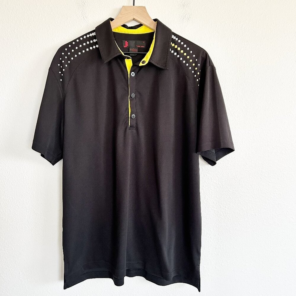Jamie Sadock Polo Shirt Mens L Black Short Sleeve Golf Performance Stretch